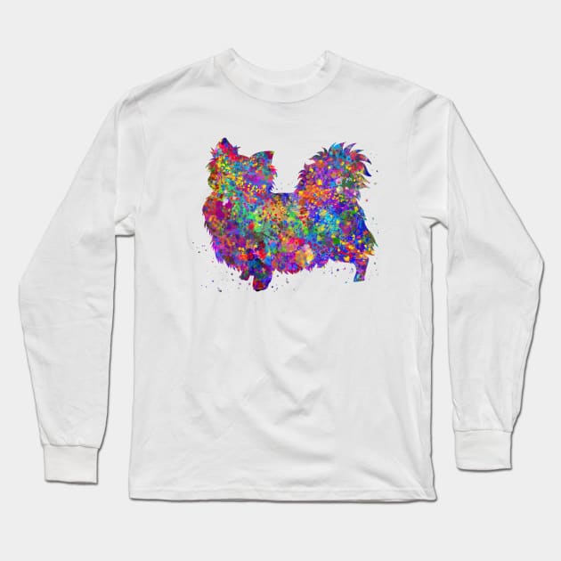 Chihuahua long hair dog Long Sleeve T-Shirt by Yahya Art